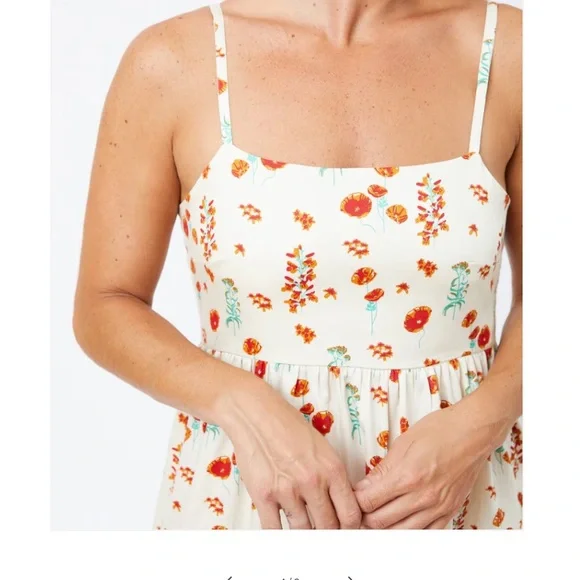 Mata Traders Sofia Midi Botanical Dawn Floral Strapless Dress w Pockets - Picture 2 of 9